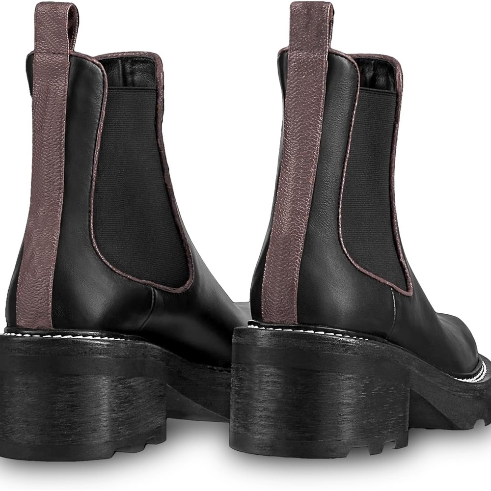 NEW - Women's Chelsea‎ Platform Ankle Boots Chunky Heel Slip - Picture 2 of 8